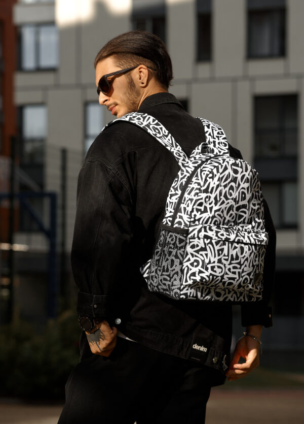 Рюкзак чоловічий Sambag Brix PJT Сlassic принт білий з чорним