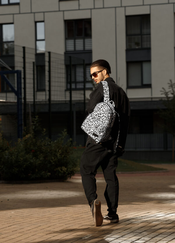 Рюкзак чоловічий Sambag Brix PJT Сlassic принт білий з чорним