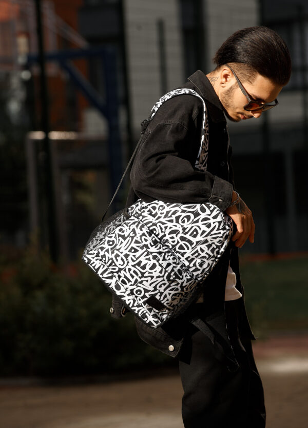 Рюкзак чоловічий Sambag Brix PJT Сlassic принт білий з чорним