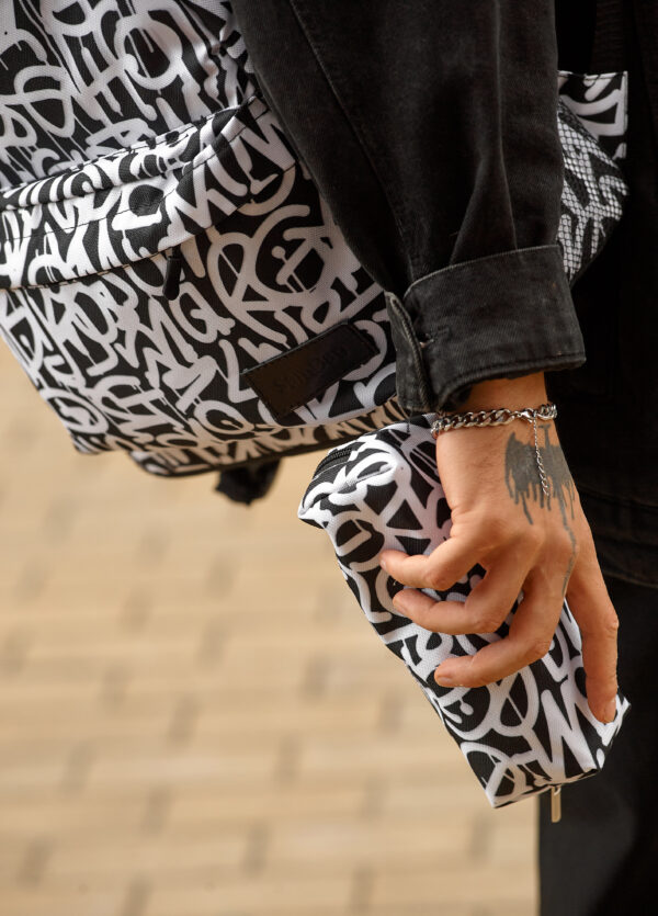 Рюкзак чоловічий Sambag Brix PJT Сlassic принт білий з чорним