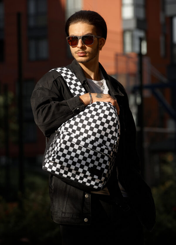 Мужской рюкзак Sambag Brix PJT Classic принт белый с черным