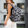 Рюкзак жіночий Sambag Brix PJT з принтом білий з чорним