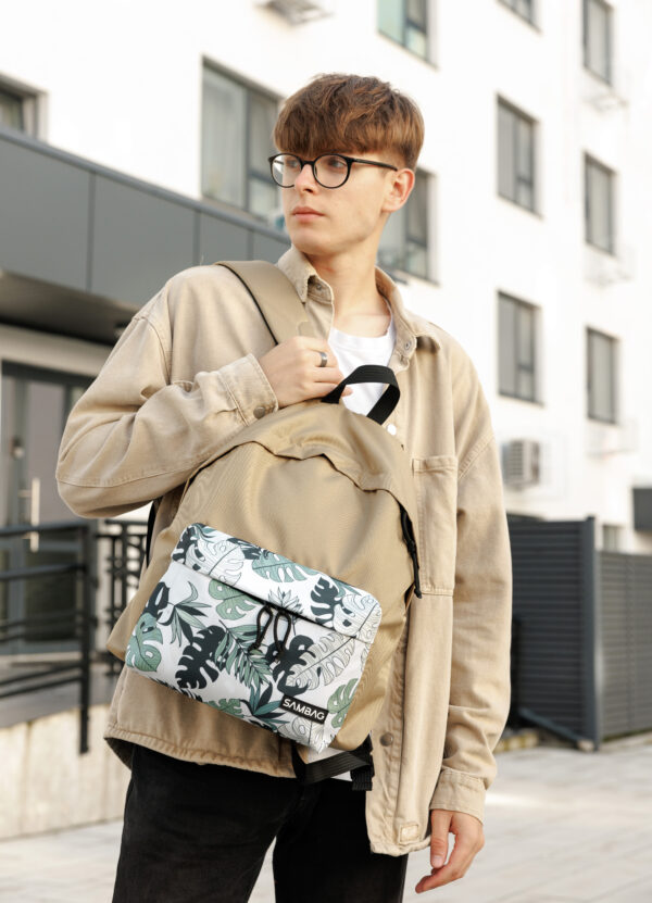 Мужской рюкзак Sambag Active с бежевым принтом