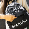 Женский рюкзак Sambag Active с принтом черный с белым
