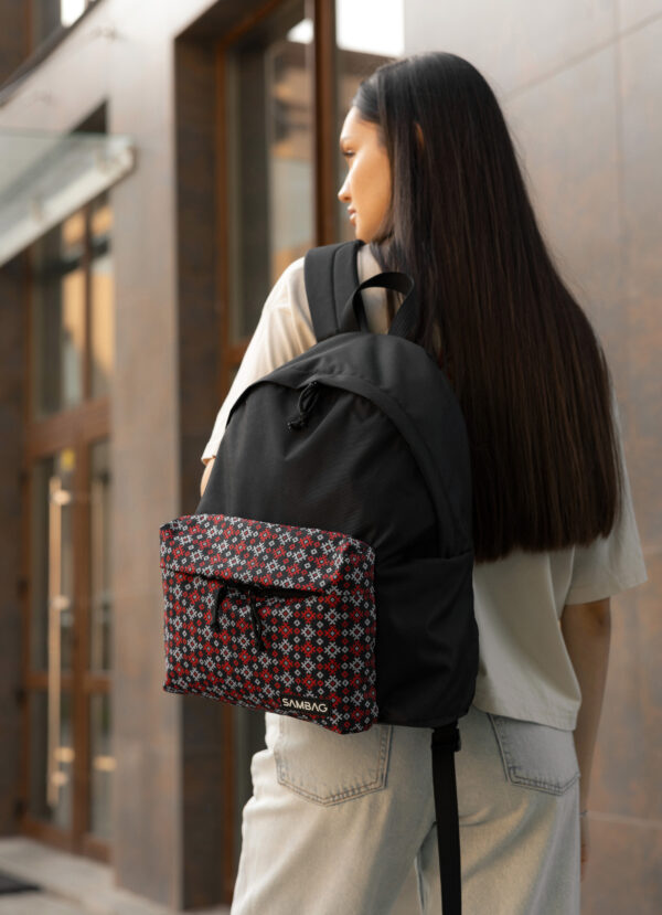 Рюкзак жіночий Sambag Active з принтом чорний