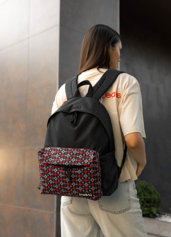 Рюкзак жіночий Sambag Active з принтом чорний