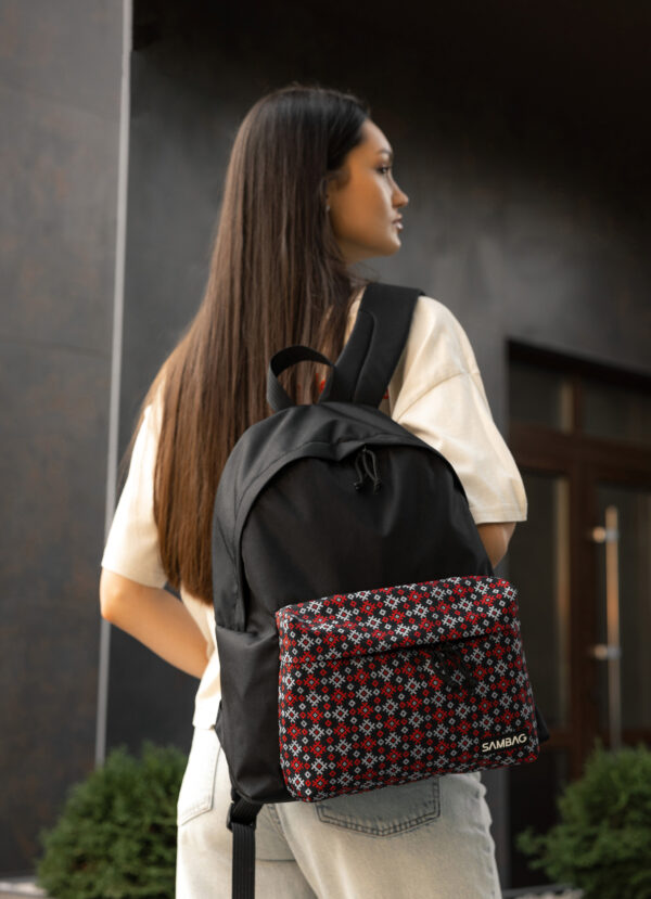 Рюкзак жіночий Sambag Active з принтом чорний