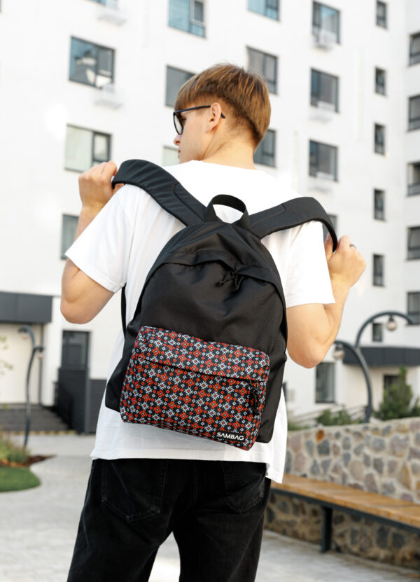 Мужской рюкзак Sambag Active с черным принтом
