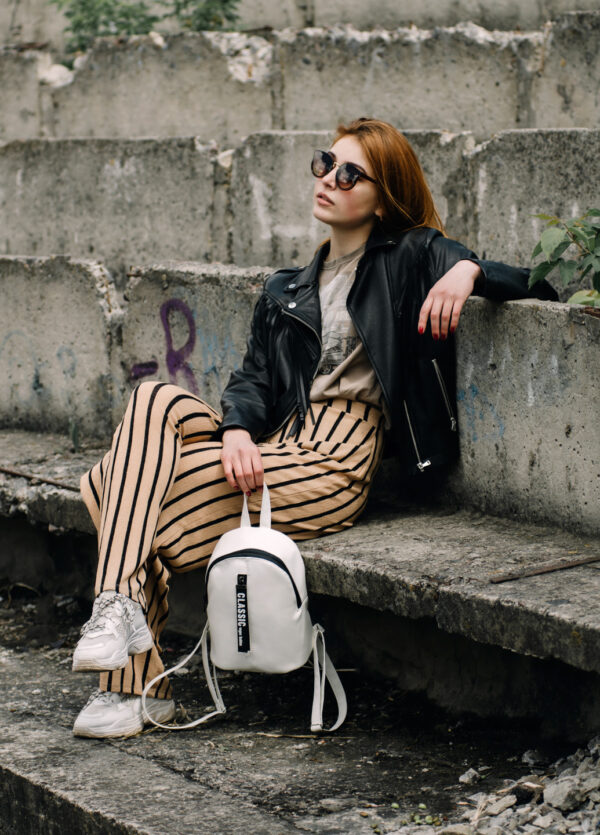 Рюкзак жіночий маленький Sambag Mane MQT білий