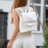 Женский рюкзак-сумка Sambag Loft строченая белая
