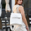 Женский рюкзак-сумка Sambag Loft строченая белая