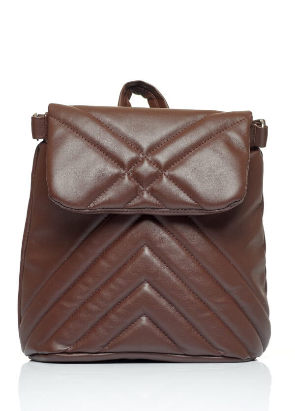 Рюкзак-сумка жіноча Sambag Loft строчена шоколадна