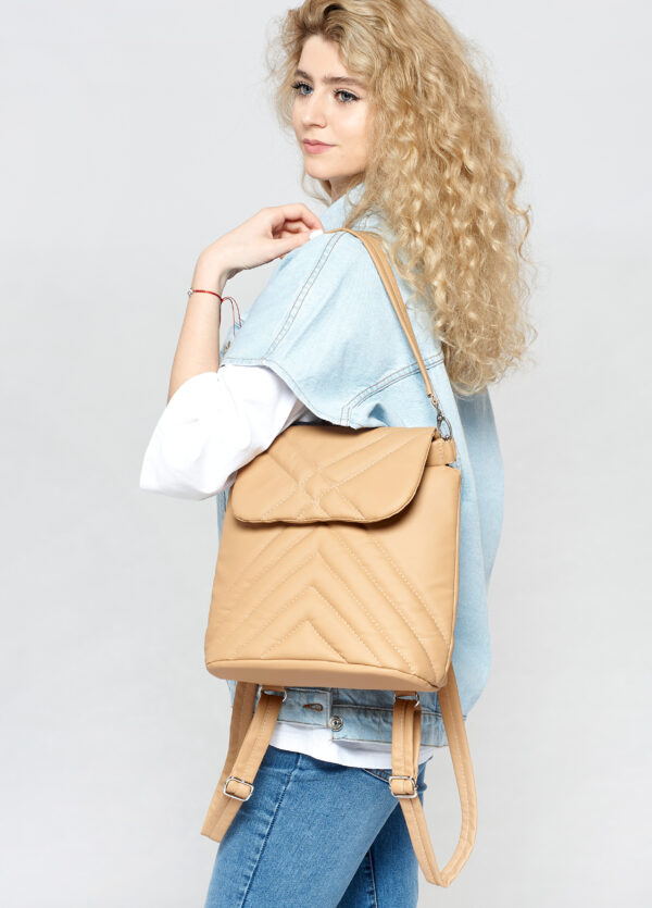 Рюкзак жіночий Sambag Loft строчена бежева