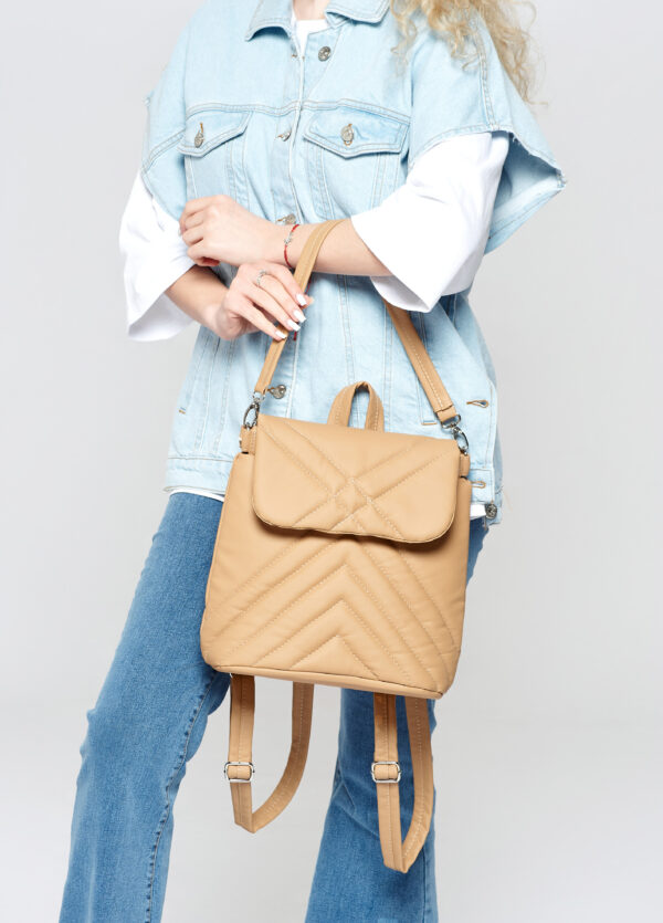 Рюкзак жіночий Sambag Loft строчена бежева