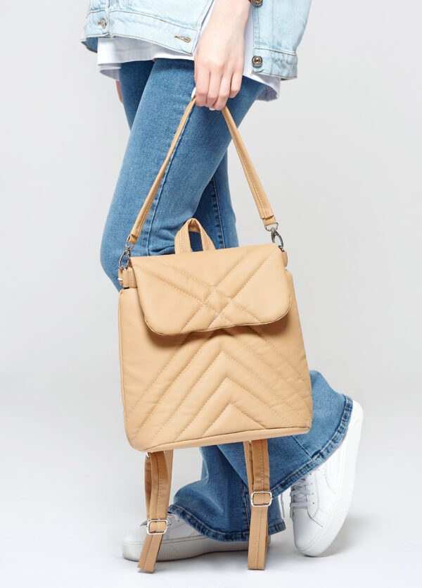 Рюкзак жіночий Sambag Loft строчена бежева