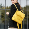 Женский рюкзак-сумка Sambag Loft строченая желтая