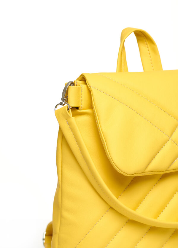 Женский рюкзак-сумка Sambag Loft строченая желтая