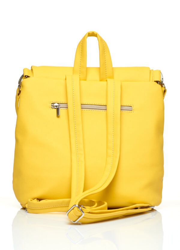 Женский рюкзак-сумка Sambag Loft строченая желтая