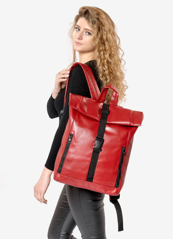 Женский рюкзак роллтоп для ноутбука Sambag RollTop красный