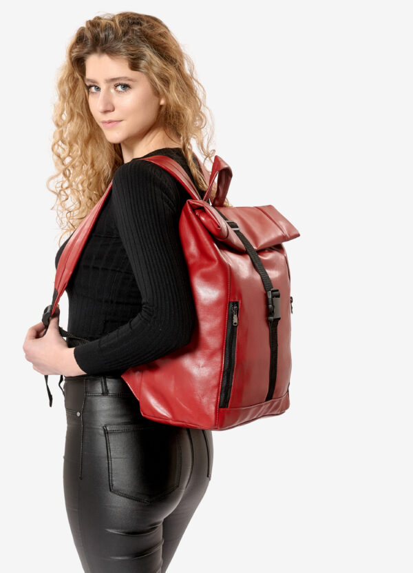 Женский рюкзак роллтоп для ноутбука Sambag RollTop красный