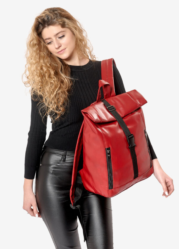 Женский рюкзак роллтоп для ноутбука Sambag RollTop красный