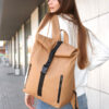 Женский рюкзак роллтоп Sambag RollTop One бежевый