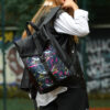 Рюкзак жіночий Sambag RollTop One з принтом чорний