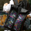 Рюкзак жіночий Sambag RollTop One з принтом чорний