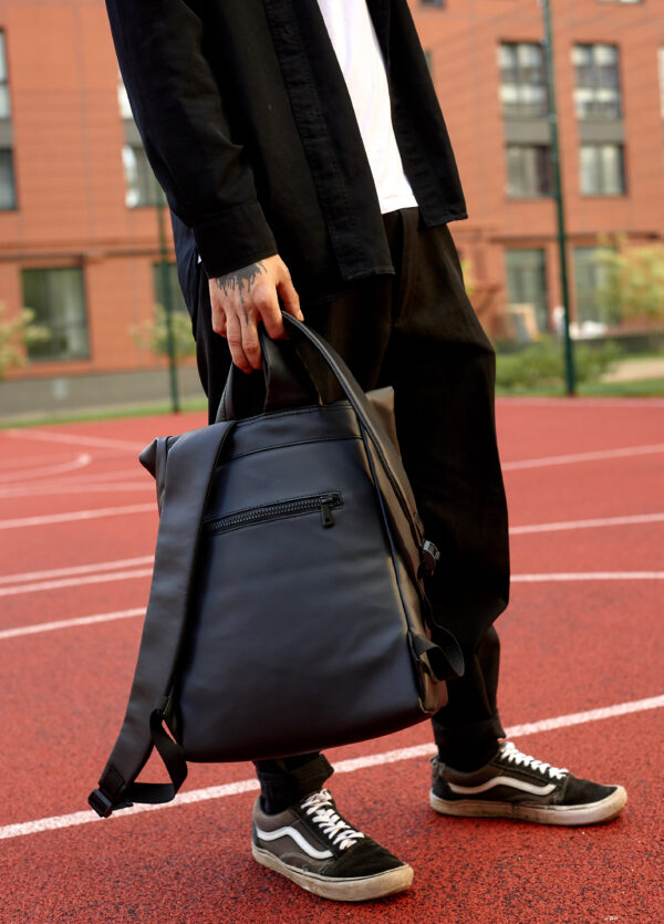 Рюкзак роллтоп чоловічий Sambag RollTop LZT чорний з принтом