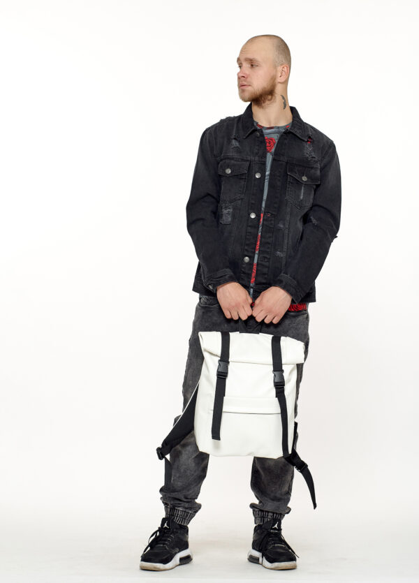 Мужской рюкзак роллтоп Sambag RollTop Milton белый