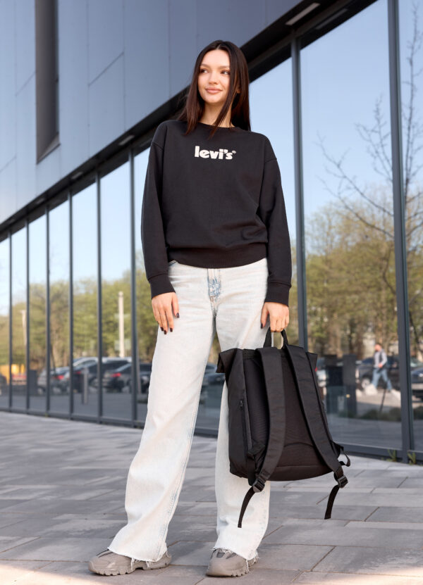 Женский рюкзак роллтоп Sambag RollTop Milton тканевый черный