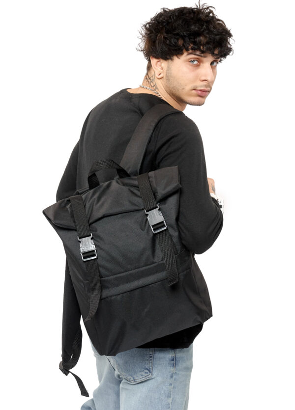 Мужской рюкзак Sambag RollTop Milton черный тканевый