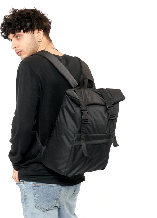 Мужской рюкзак Sambag RollTop Milton черный тканевый