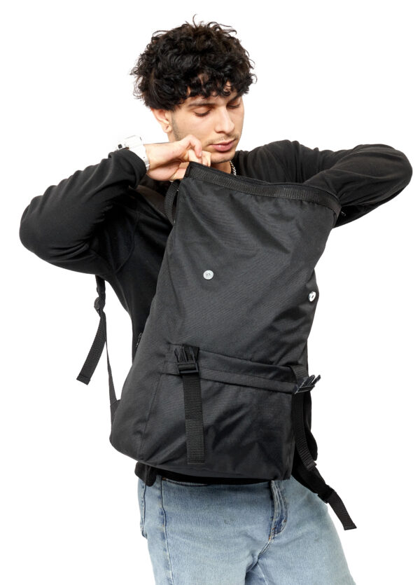 Мужской рюкзак Sambag RollTop Milton черный тканевый