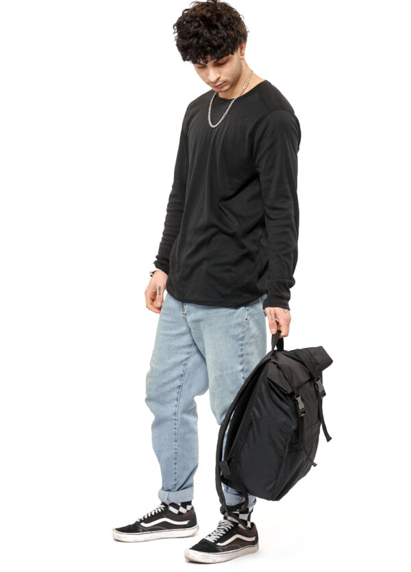 Мужской рюкзак Sambag RollTop Milton черный тканевый