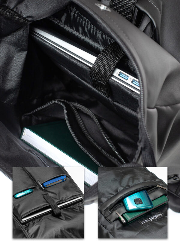 Рюкзак жіночий для ноутбука Sambag RollTop чорний