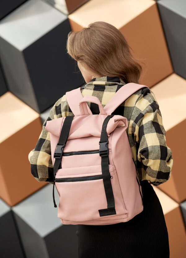 Женский рюкзак для ноутбука Sambag RollTop LTT пудровый