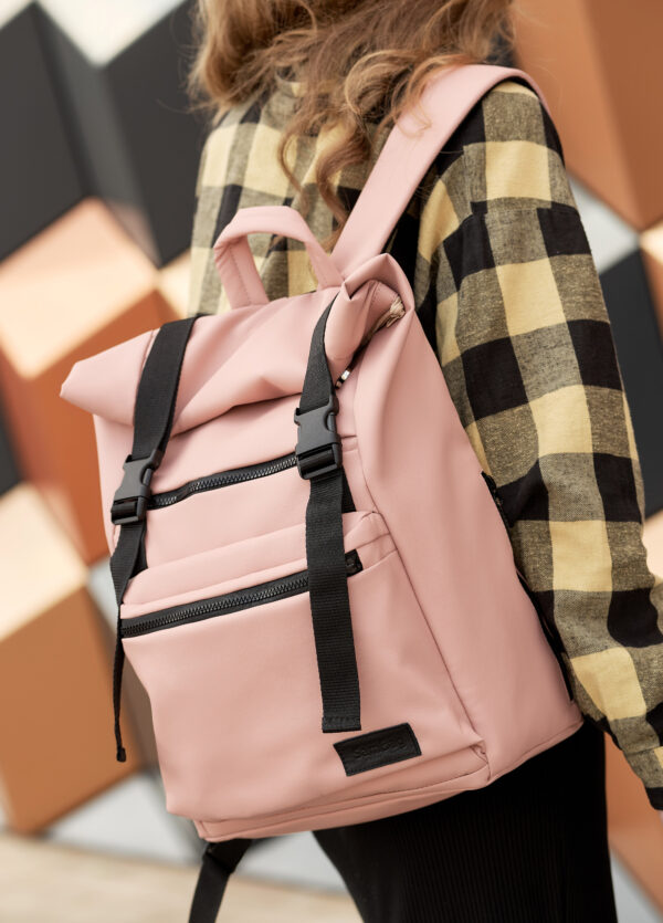 Женский рюкзак для ноутбука Sambag RollTop LTT пудровый