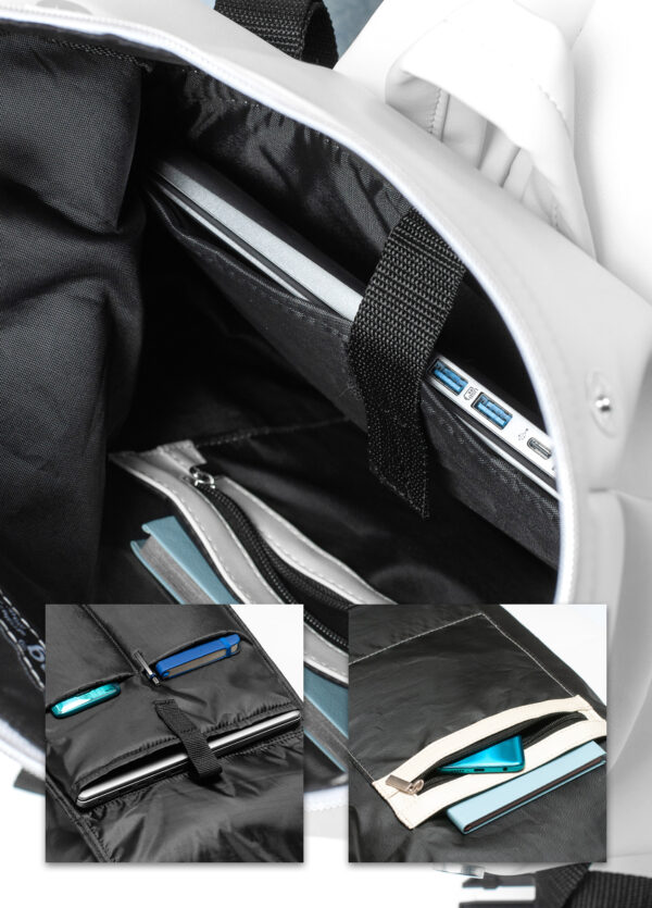 Женский рюкзак роллтоп для ноутбука Sambag RollTop LTT белый