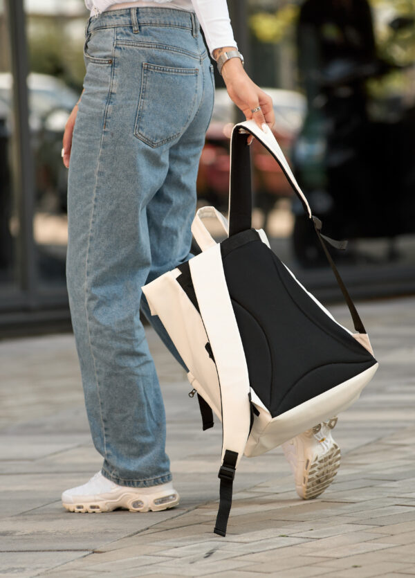 Женский рюкзак роллтоп для ноутбука Sambag RollTop LTT белый