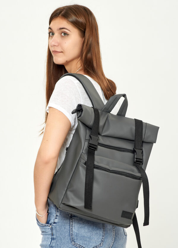 Женский рюкзак роллтоп для ноутбука Sambag RollTop LTT графитовый