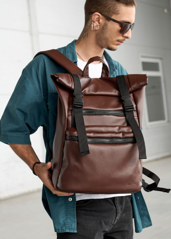 Мужской рюкзак роллтоп Sambag RollTop Zard шоколадный