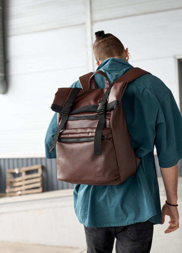 Мужской рюкзак роллтоп Sambag RollTop Zard шоколадный
