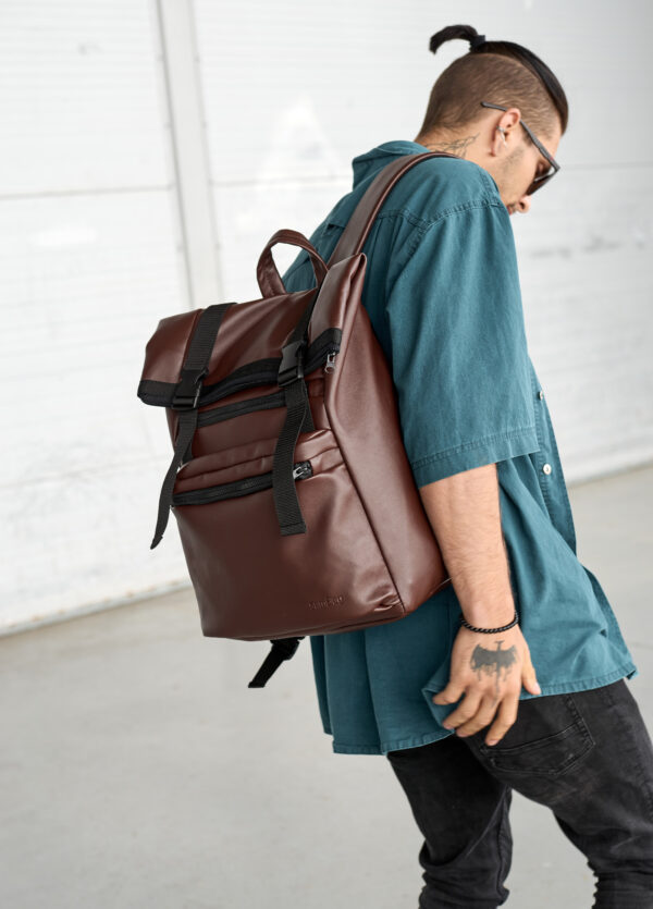 Мужской рюкзак роллтоп Sambag RollTop Zard шоколадный