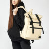 Рюкзак роллтоп жіночий для ноутбука Sambag RollTop молочний