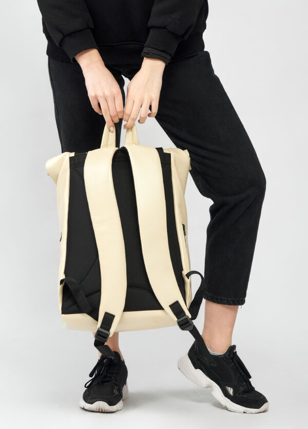 Рюкзак роллтоп жіночий для ноутбука Sambag RollTop молочний