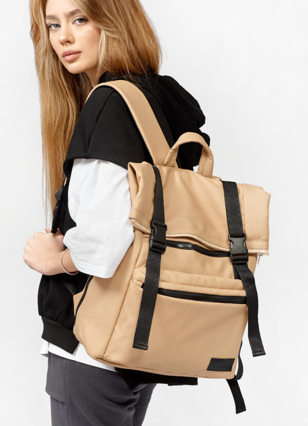 Рюкзак жіночий для ноутбуку Roll Top LTT бежевий