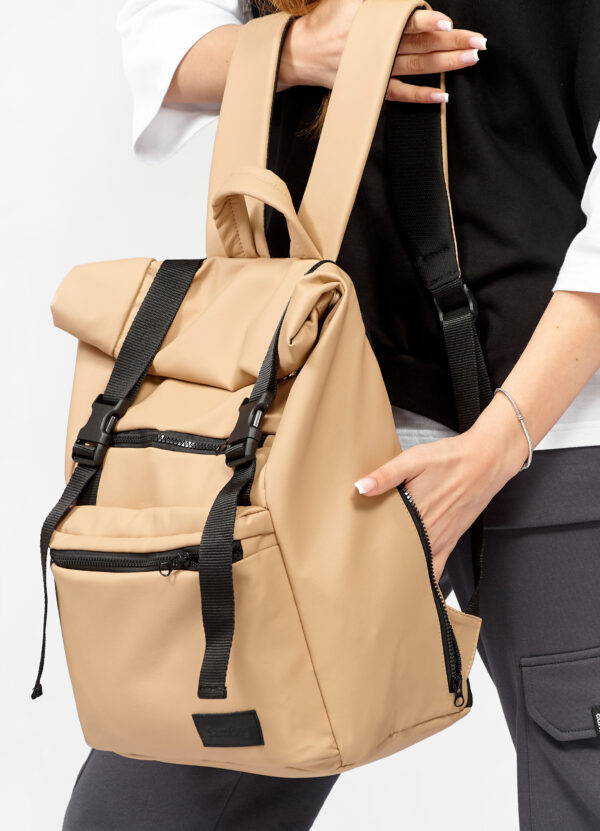 Рюкзак жіночий для ноутбуку Roll Top LTT бежевий