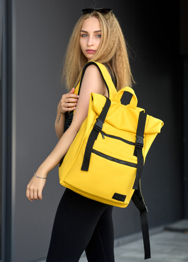 Женский рюкзак для ноутбука Sambag RollTop LTT желтый