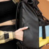 Женский рюкзак роллтоп Sambag RollTop LTH черный с флагом Украины